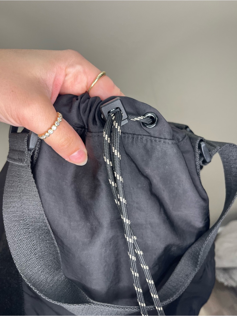 BEIS Black Drawstring Daypack Backpack - Picture 10 of 11